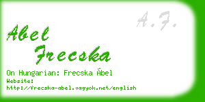abel frecska business card